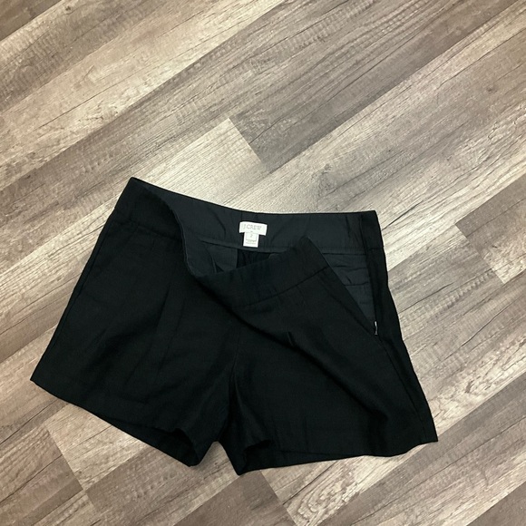 J.Crew Factory Women’s Linen Blend Side Zip Pleated Shorts Sz 2 In Black - Picture 4 of 7